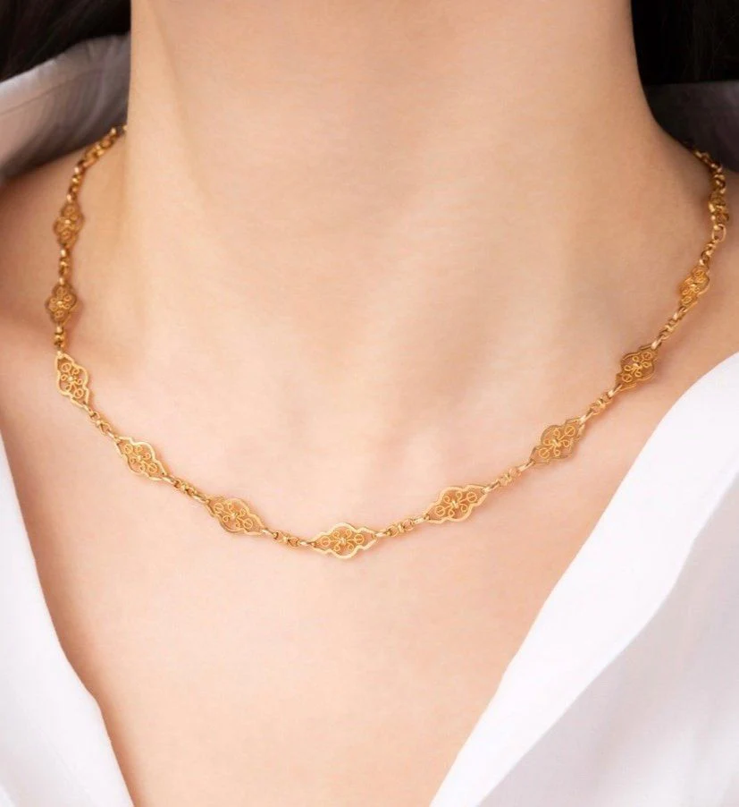 Collier ancien en or jaune 18k - Image 4