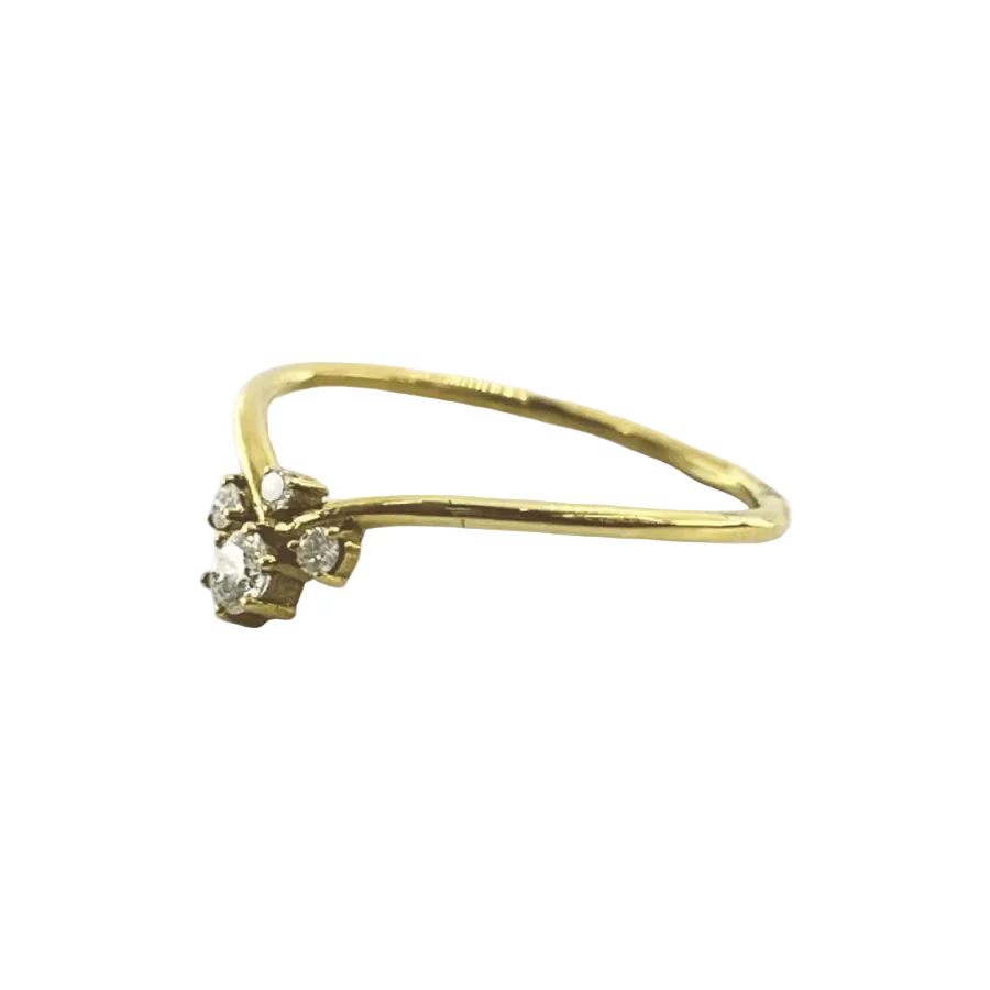 Bague en or jaune et diamants - Image 3