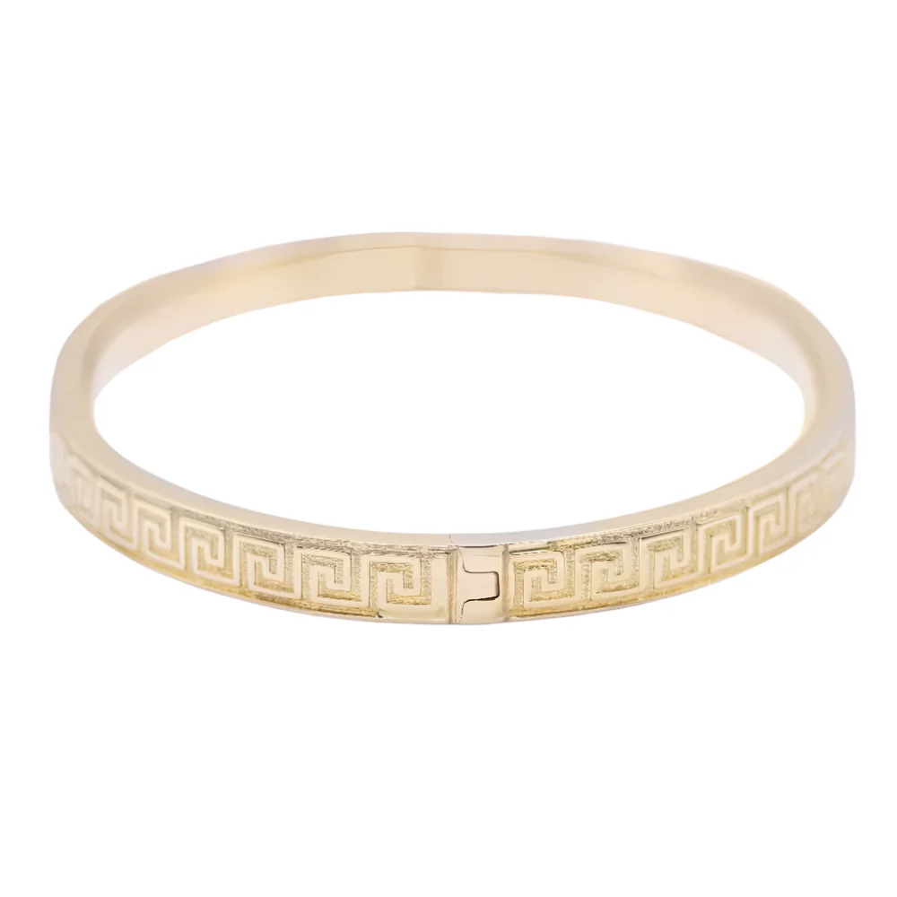 Bracelet rigide en or jaune style grec