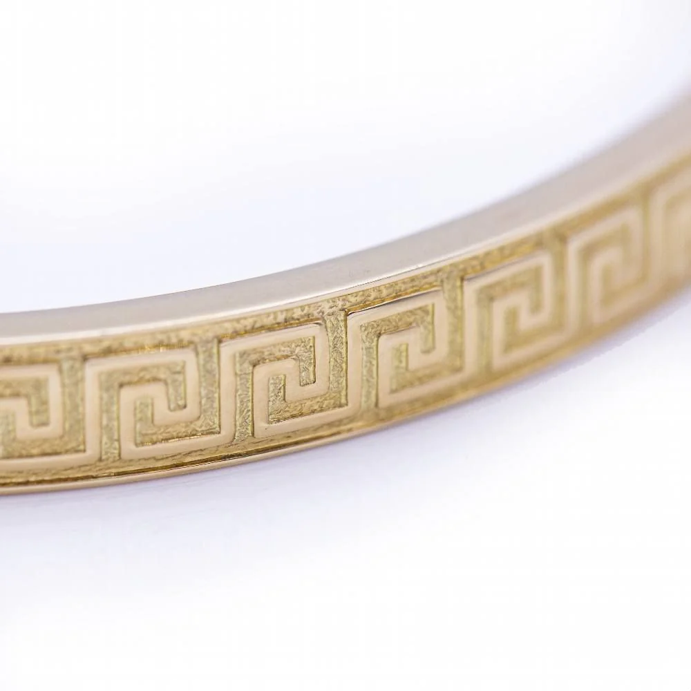 Bracelet rigide en or jaune style grec - Image 2