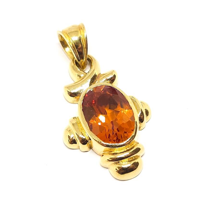 Pendentif vintage citrine or jaune 18 carats - Image 2
