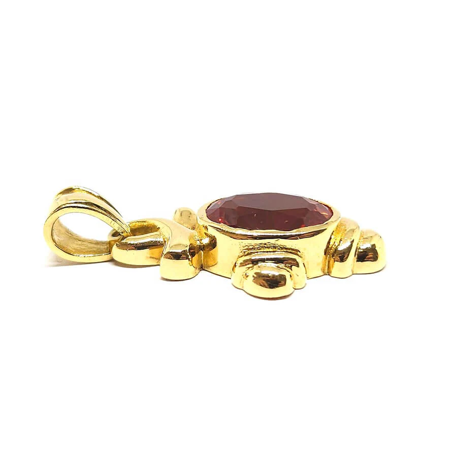 Pendentif vintage citrine or jaune 18 carats - Image 3
