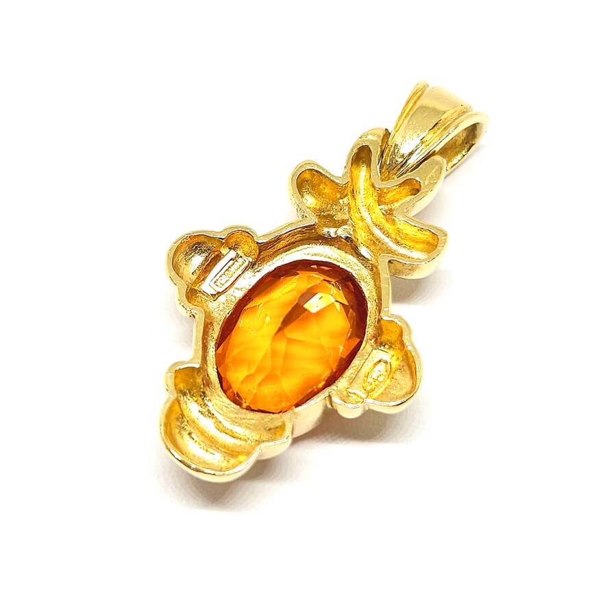 Pendentif vintage citrine or jaune 18 carats - Image 4