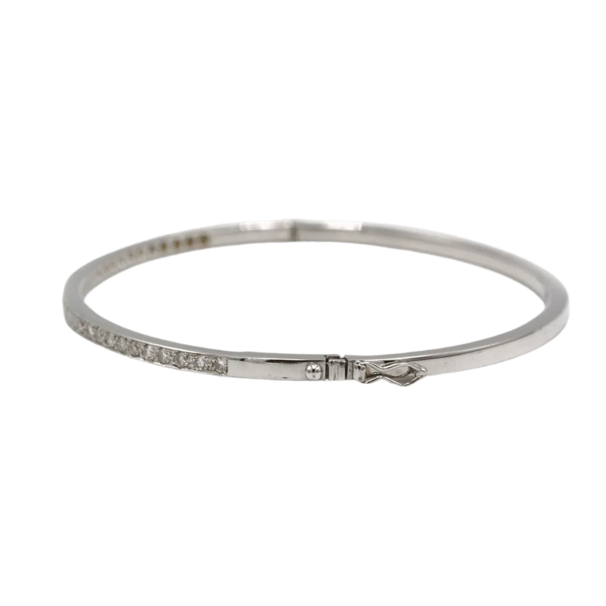 Bracelet Jonc en or blanc et diamants - Image 2