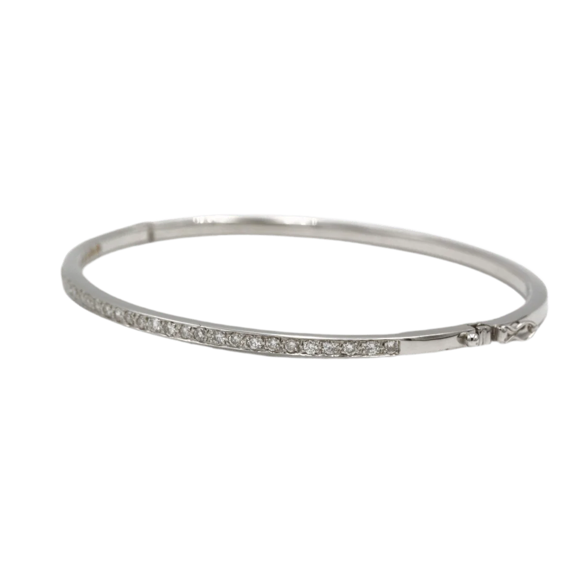 Bracelet Jonc en or blanc et diamants - Image 3