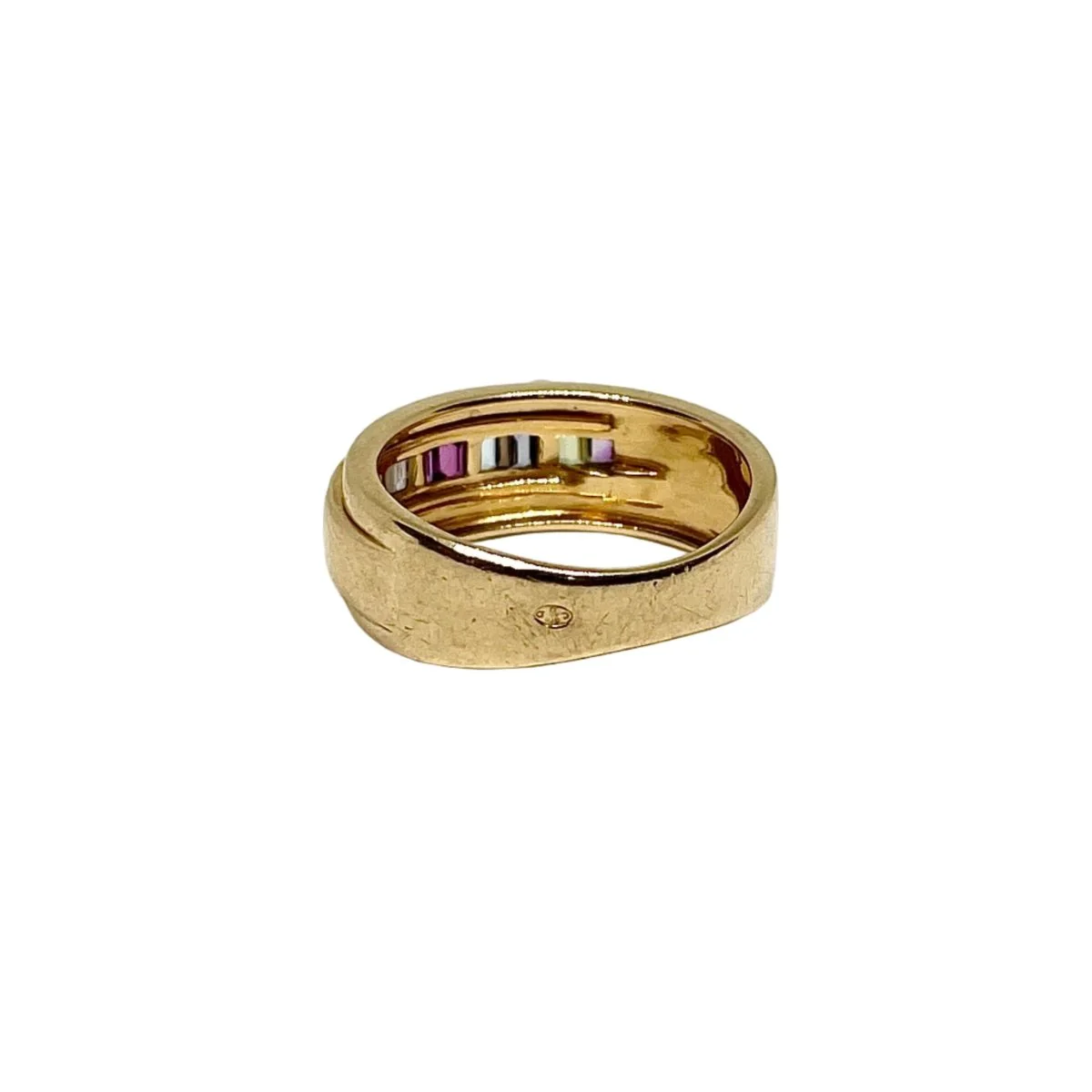Bague Bandeau GUY LAROCHE "Ceinture" en or jaune, améthyste, topazes, péridots et citrines - Image 3