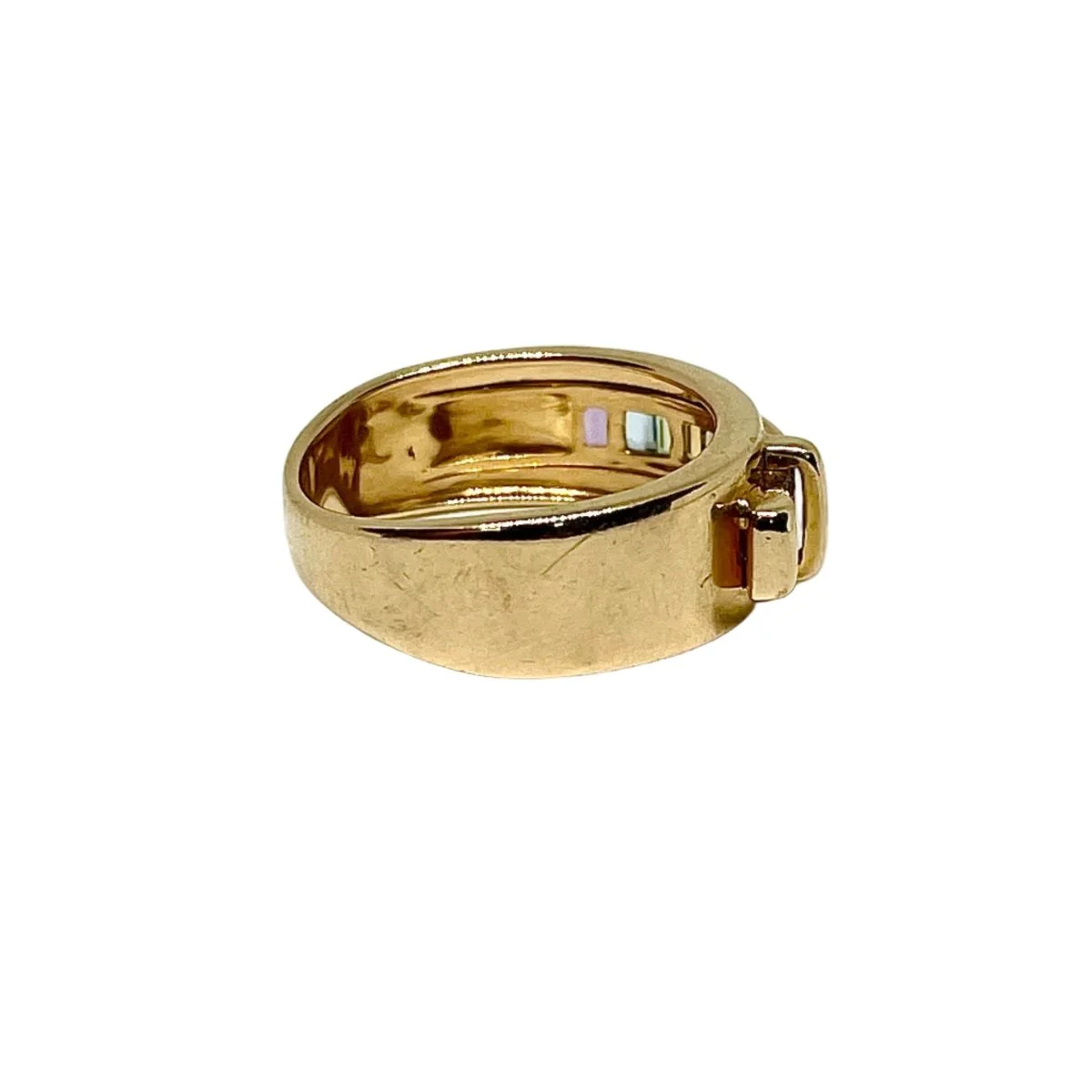 Bague Bandeau GUY LAROCHE "Ceinture" en or jaune, améthyste, topazes, péridots et citrines - Image 4