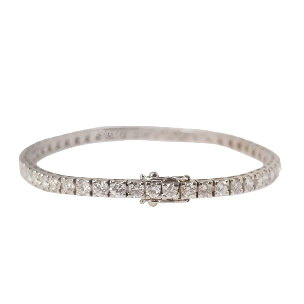 Bracelet rivière en or blanc et diamants - Image 3