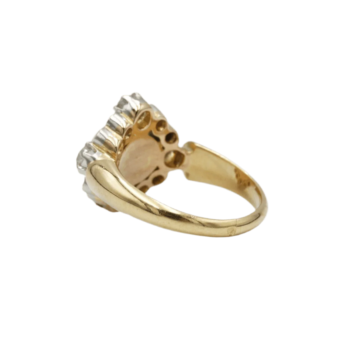 Bague en or jaune, perle et diamants - Image 4