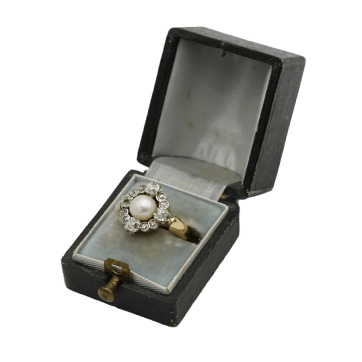 Bague en or jaune, perle et diamants - Image 6