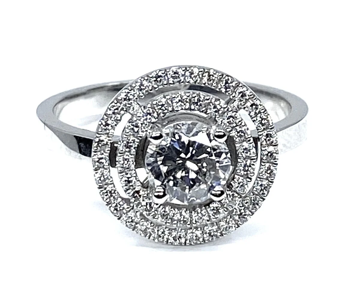 Bague en or blanc 18 carats, diamant couleur E - Image 7