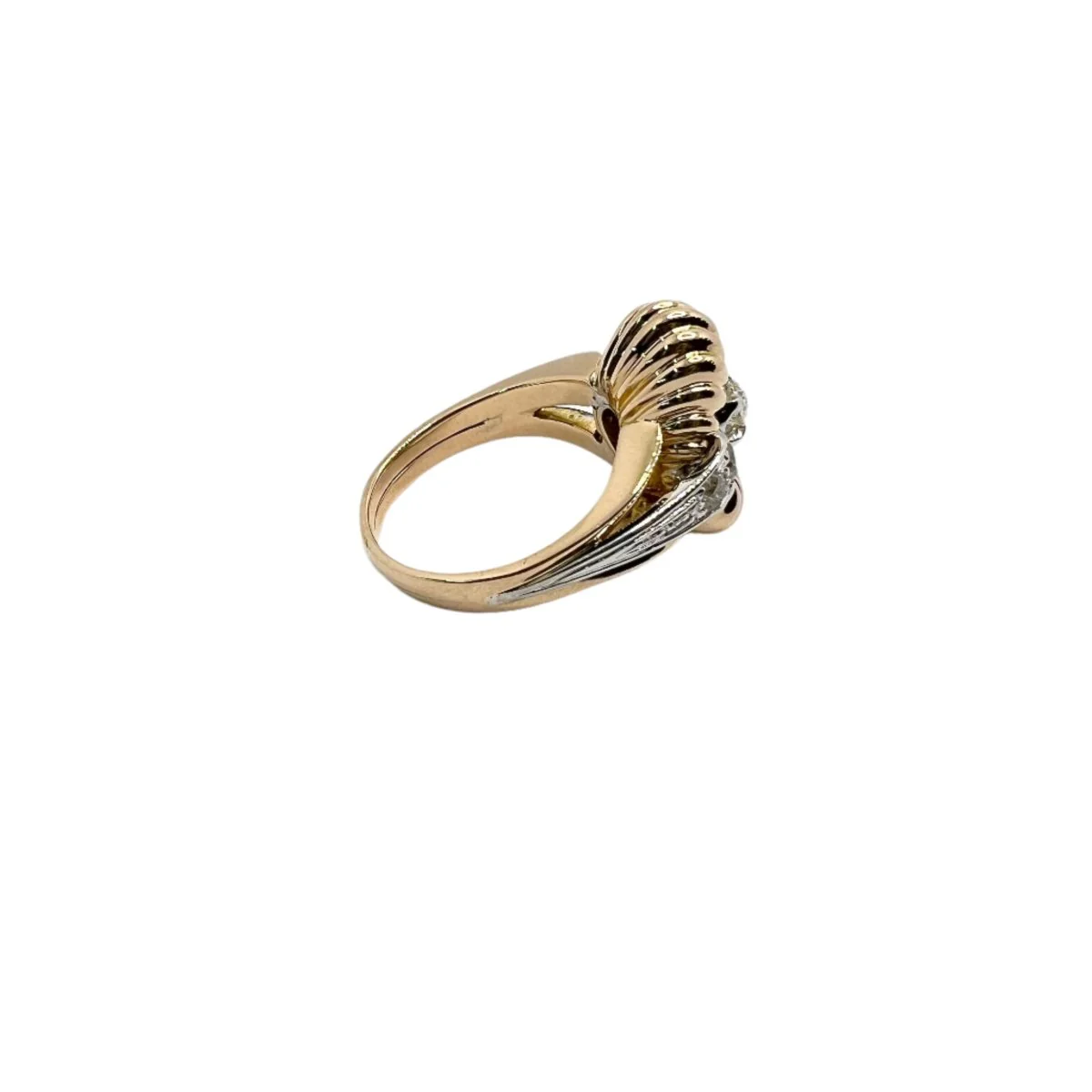 Bague en or jaune et blanc avec diamants - Image 3