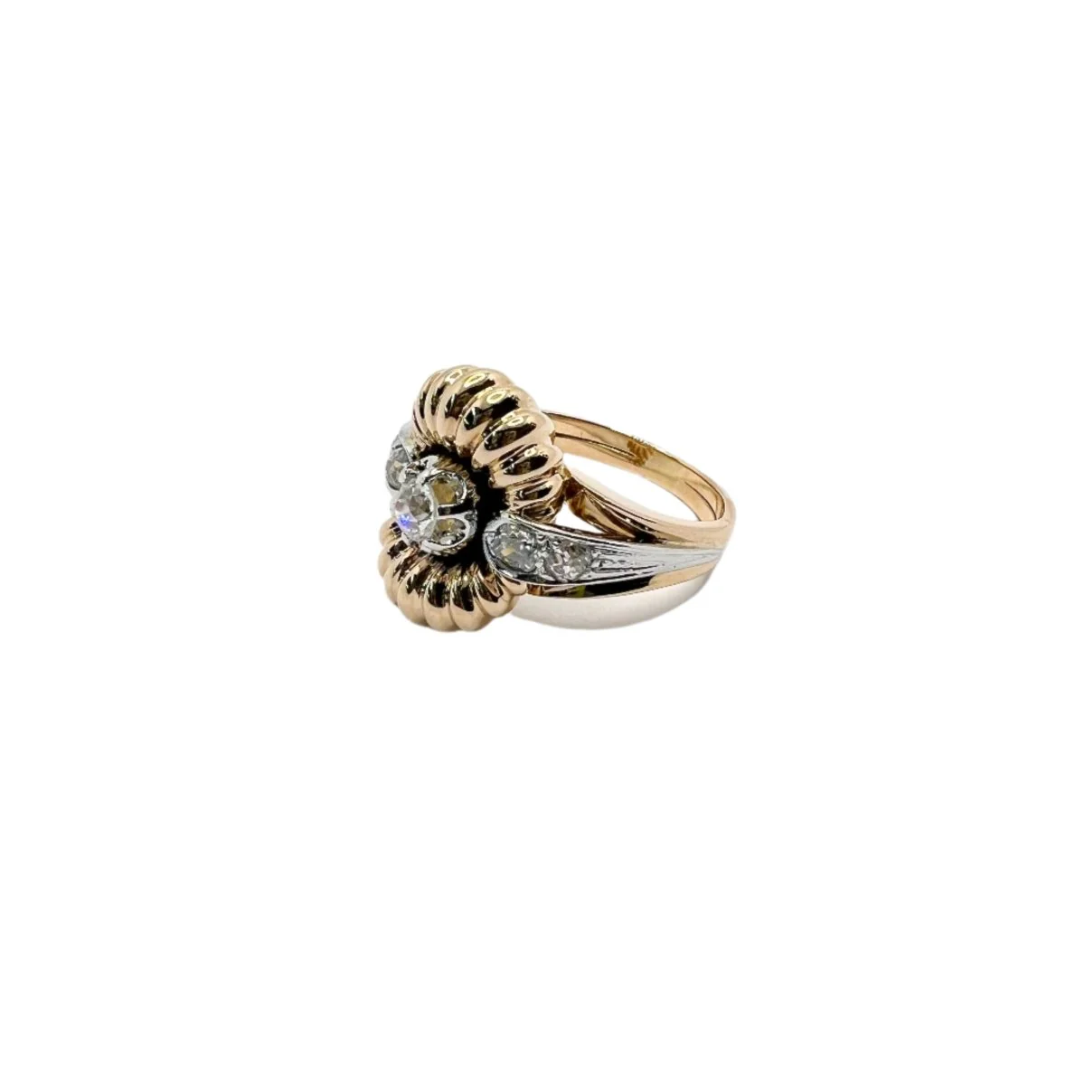 Bague en or jaune et blanc avec diamants - Image 5
