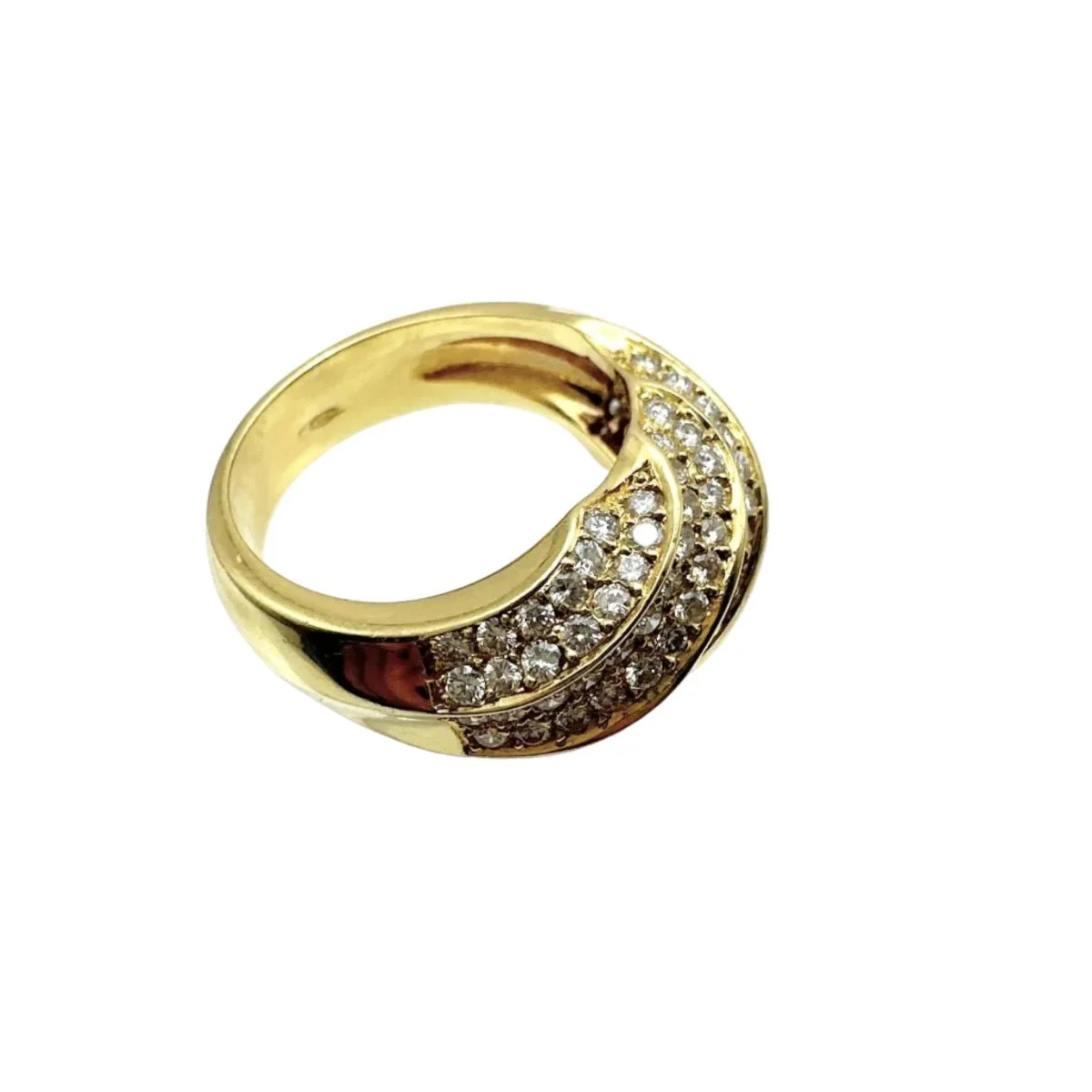 Bague Pavée en or jaune et diamants - Image 6