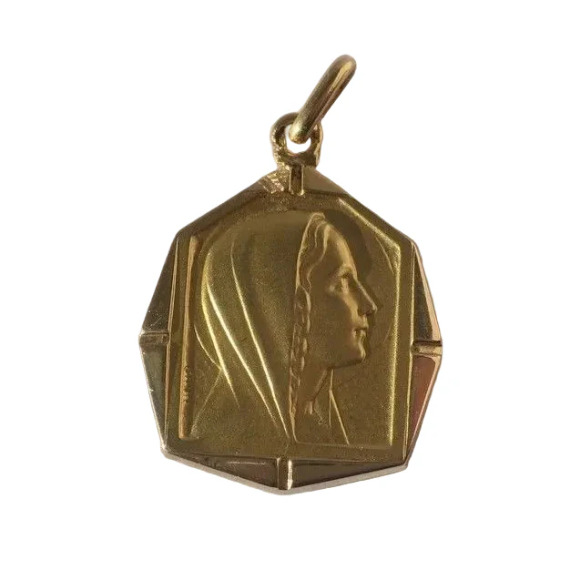 Médaille GRUN en or jaune et nacre