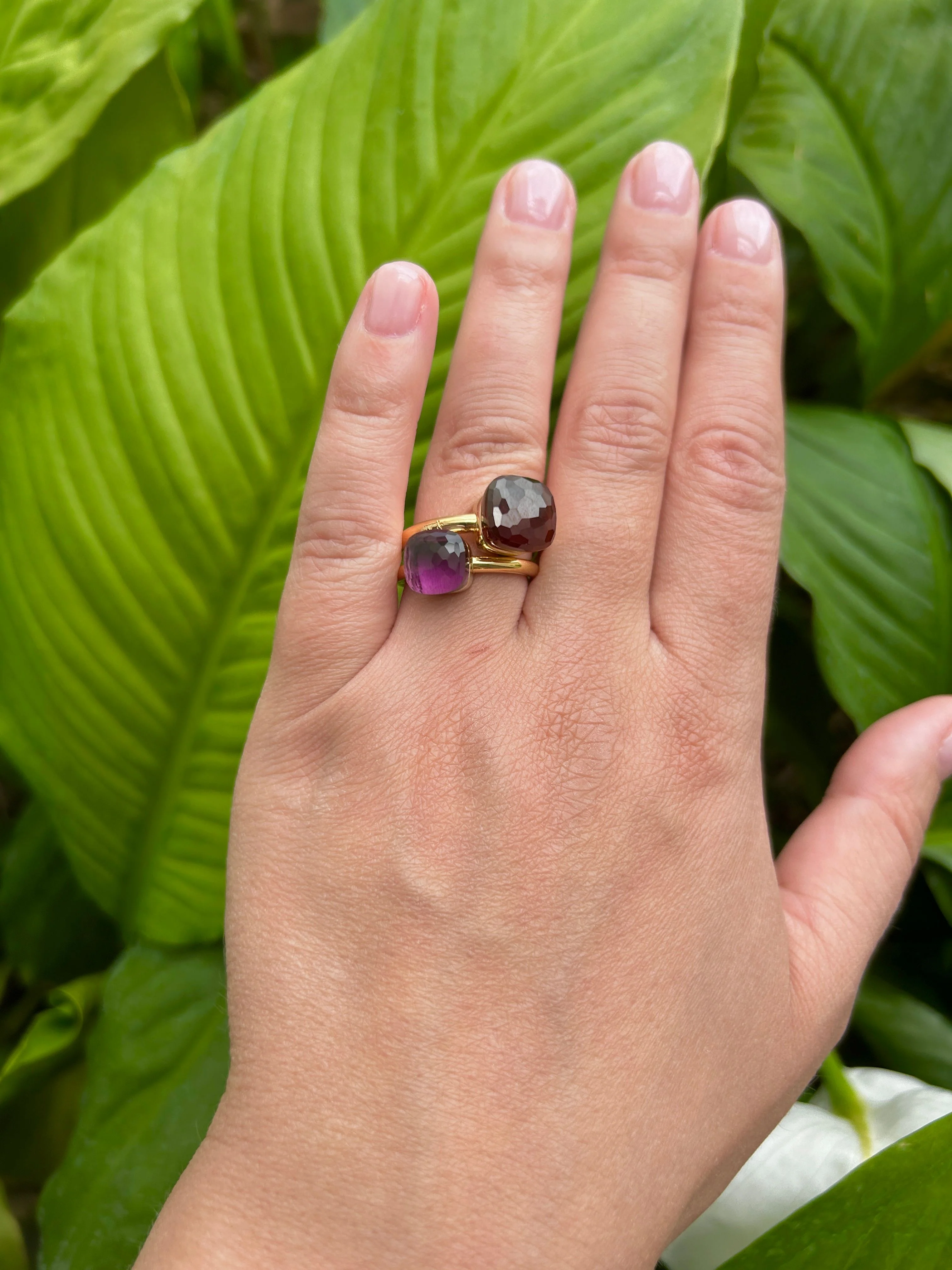 Bague POMELLATO Nudo Classic en or rose et grenat rouge (Taille 54) - Image 7