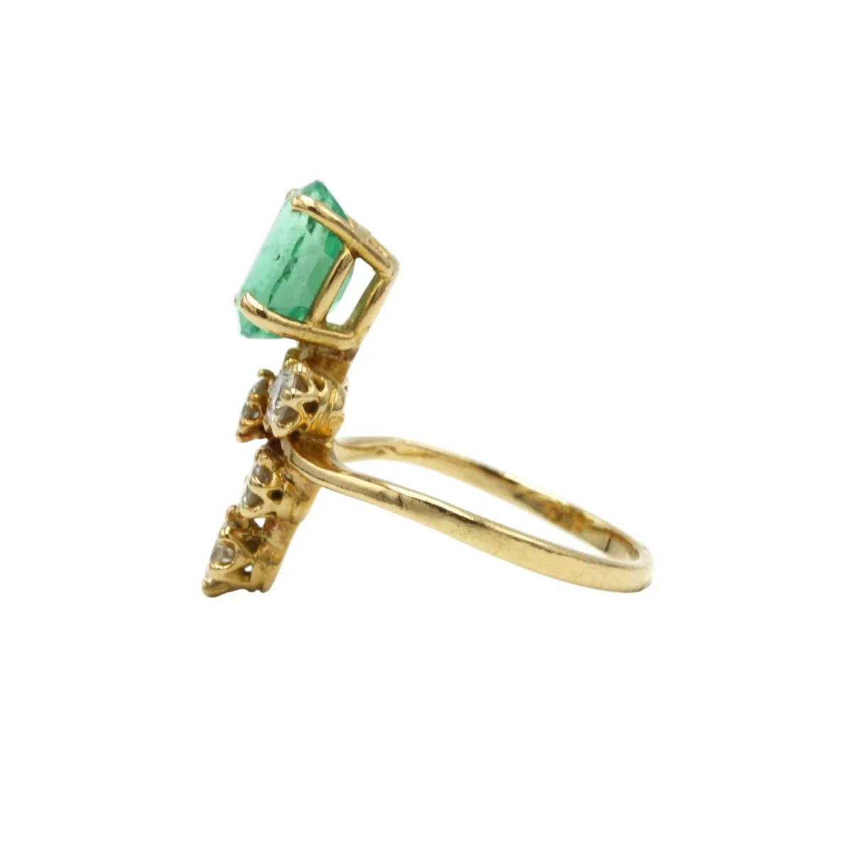 Bague Duchesse - Or jaune, Emeraude & Diamants - Image 2