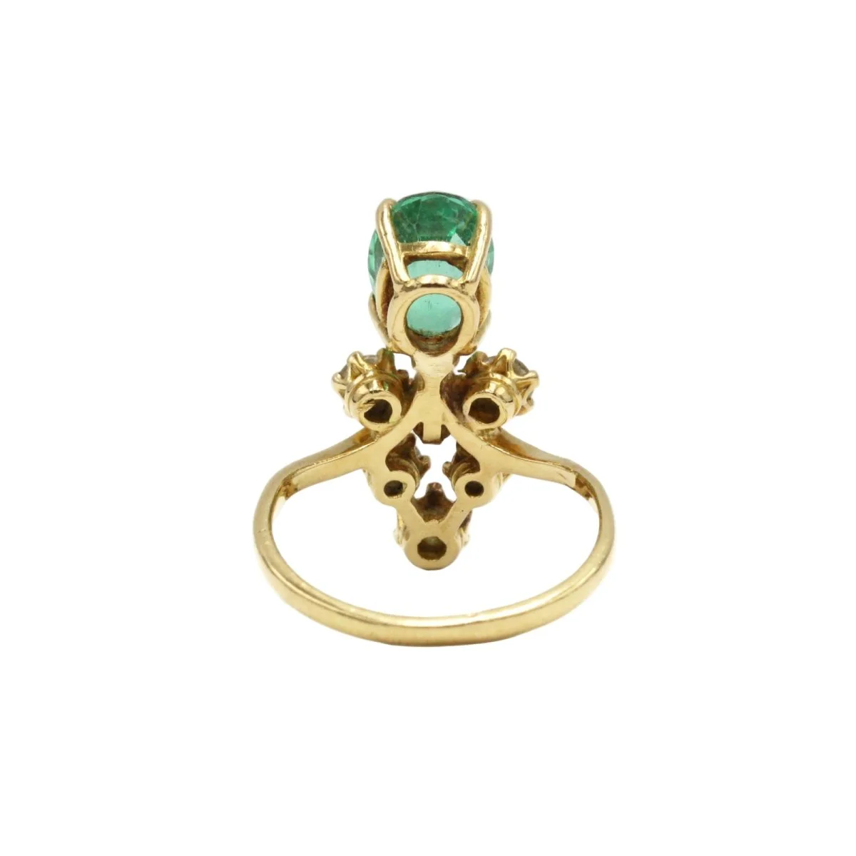 Bague Duchesse - Or jaune, Emeraude & Diamants - Image 3