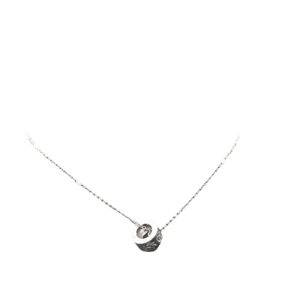 Collier GUCCI "Icon Blossom" en or blanc et émail