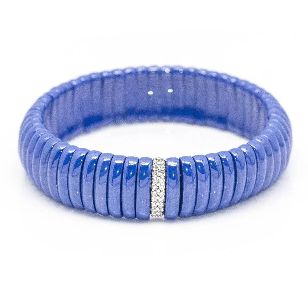 Bracelet JARRETIERE en or blanc, céramique et diamants