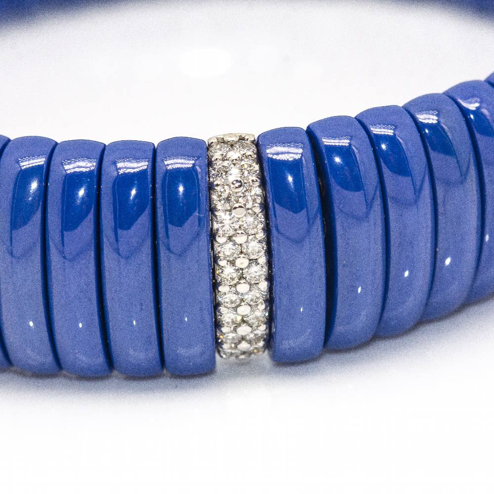 Bracelet JARRETIERE en or blanc, céramique et diamants - Image 4