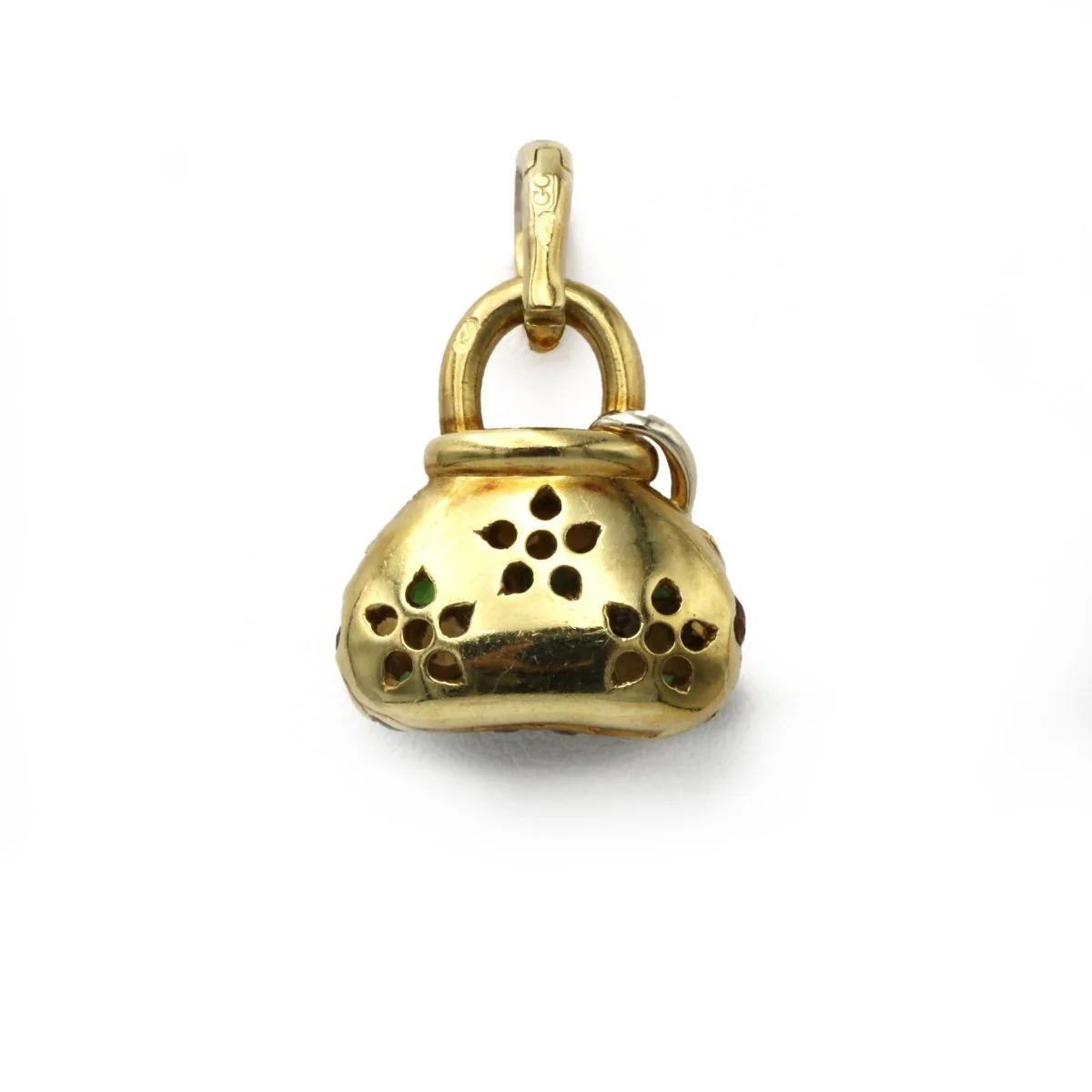 Pendentif Sac - Or jaune, Diamants & Pierres de Couleur - Image 2