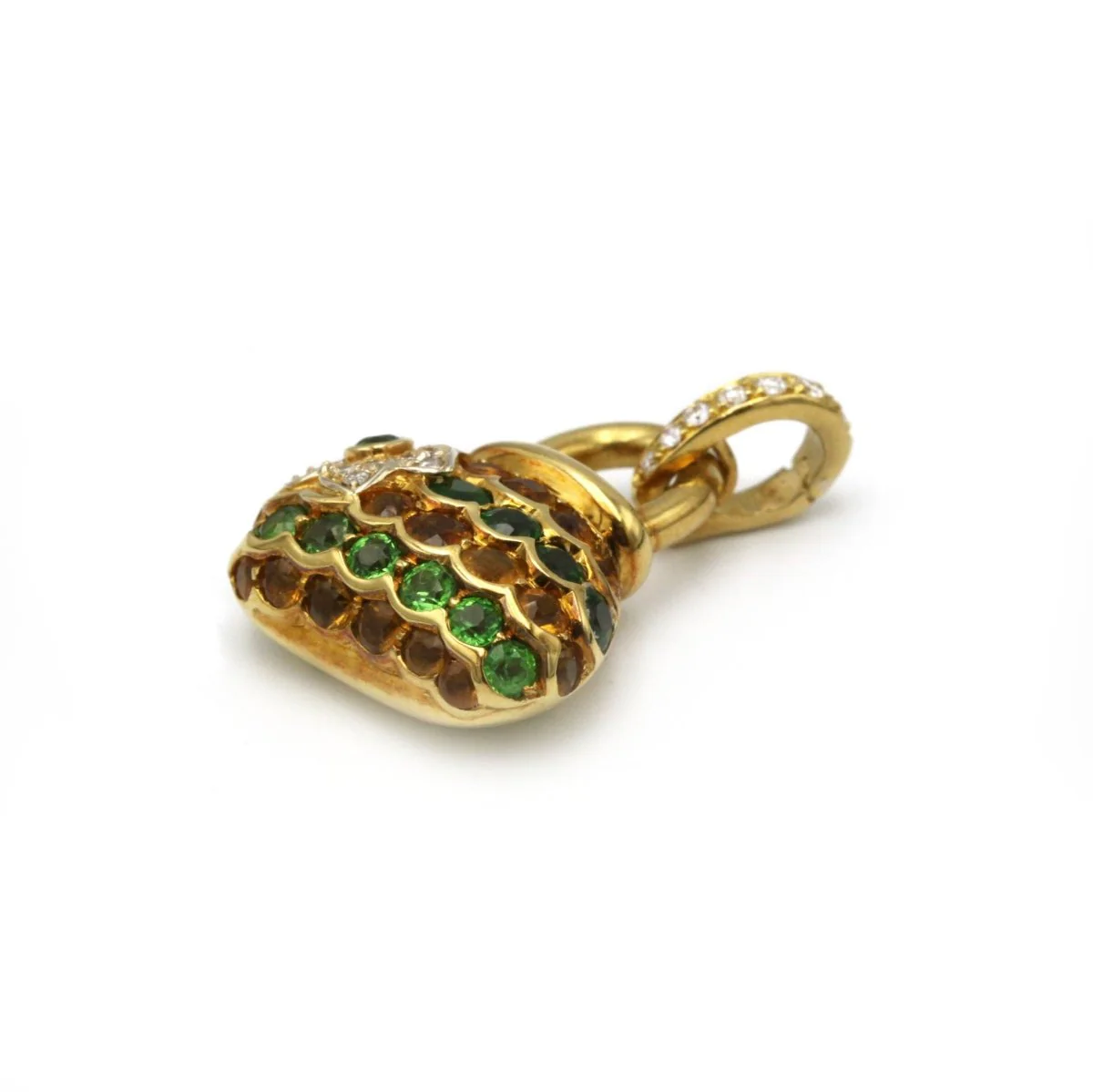 Pendentif Sac - Or jaune, Diamants & Pierres de Couleur - Image 3