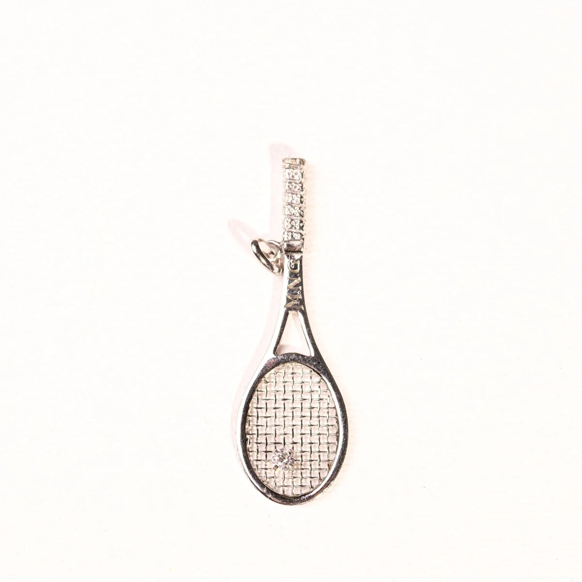 Pendentif raquette de tennis en or blanc et diamant - Image 4