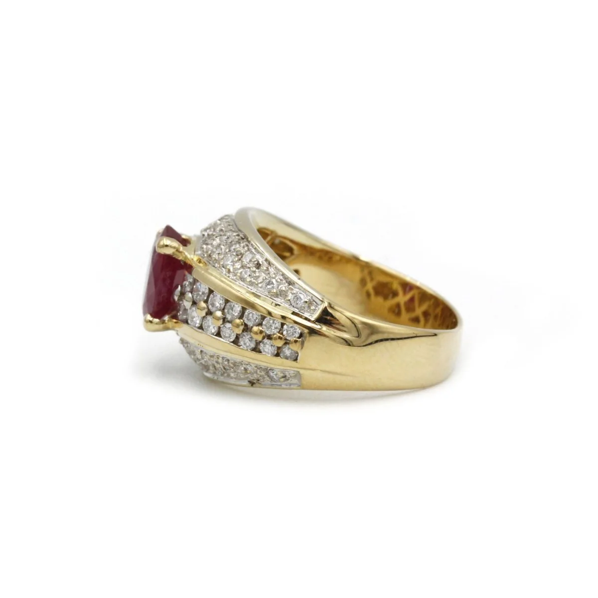 Bague - Or, Diamants & Rubis - Image 2