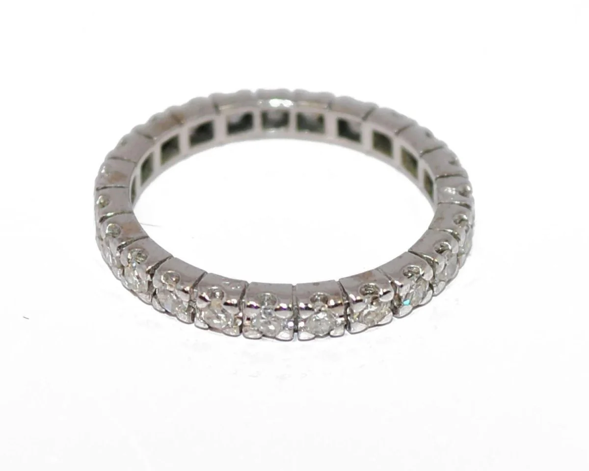 Alliance américaine diamant en or gris - Image 3