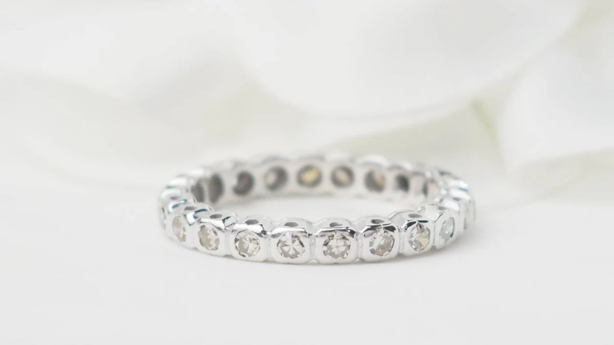 Alliance américaine en or blanc et diamants 0,22ct - Image 2