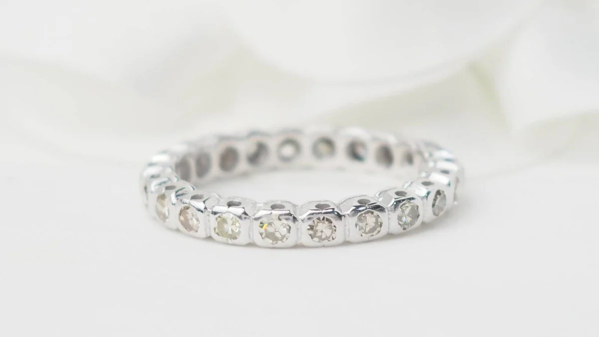 Alliance américaine en or blanc et diamants 0,22ct - Image 3