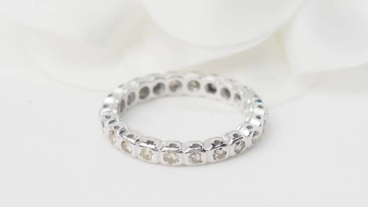Alliance américaine en or blanc et diamants 0,22ct - Image 4