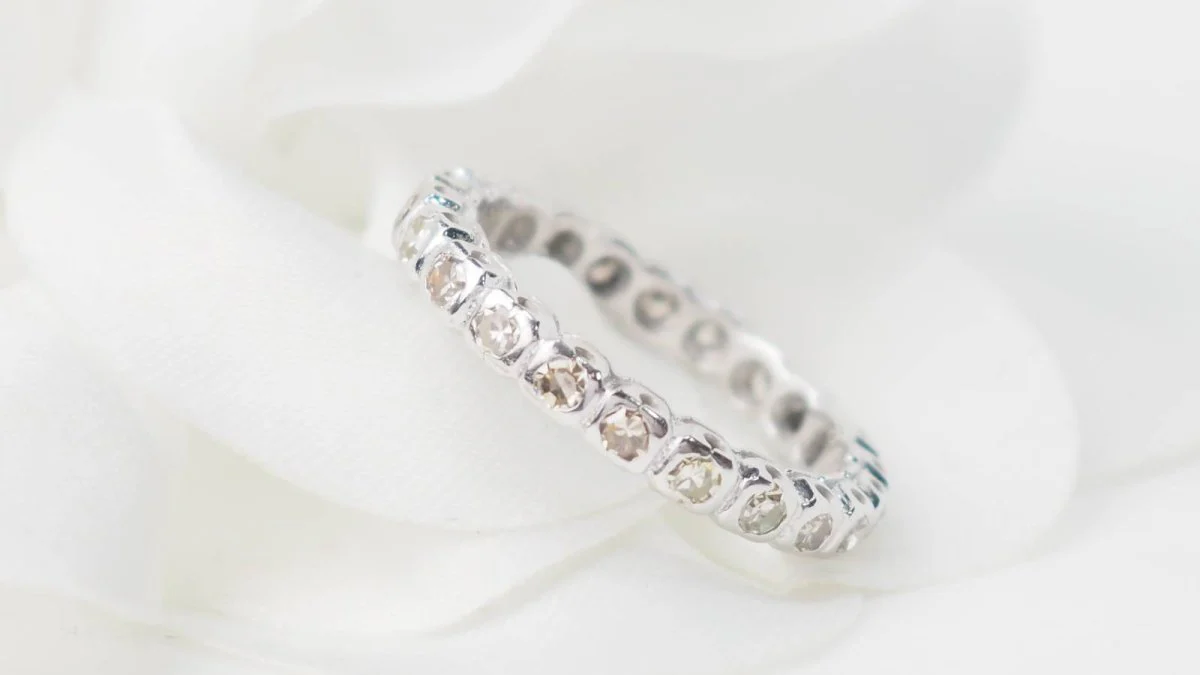 Alliance américaine en or blanc et diamants 0,22ct - Image 5