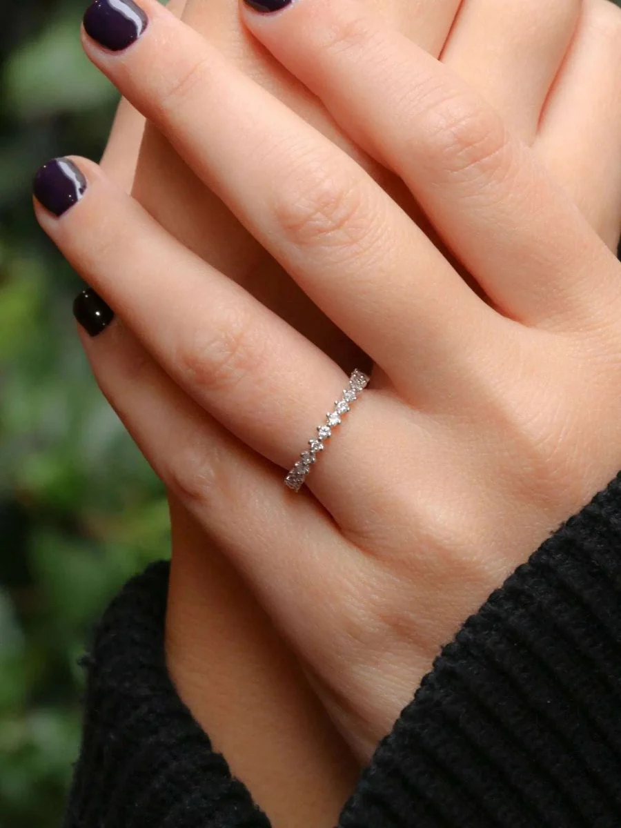 Alliance américaine en or blanc et diamants 0,5 ct - Image 2