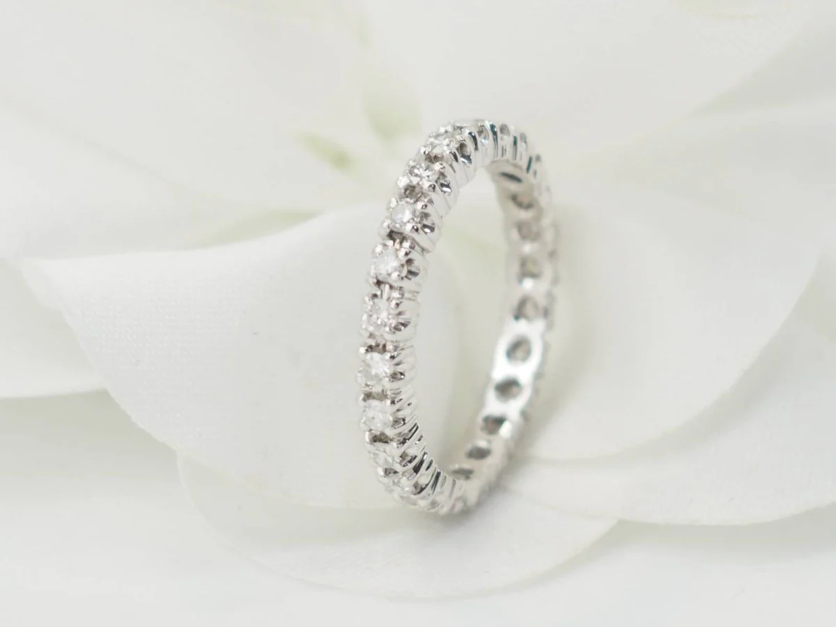 Alliance américaine en or blanc et diamants 0,75ct - Image 4