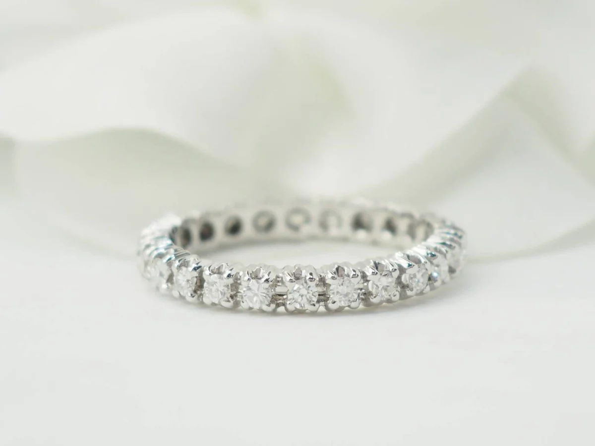 Alliance américaine en or blanc et diamants 0,75ct - Image 6