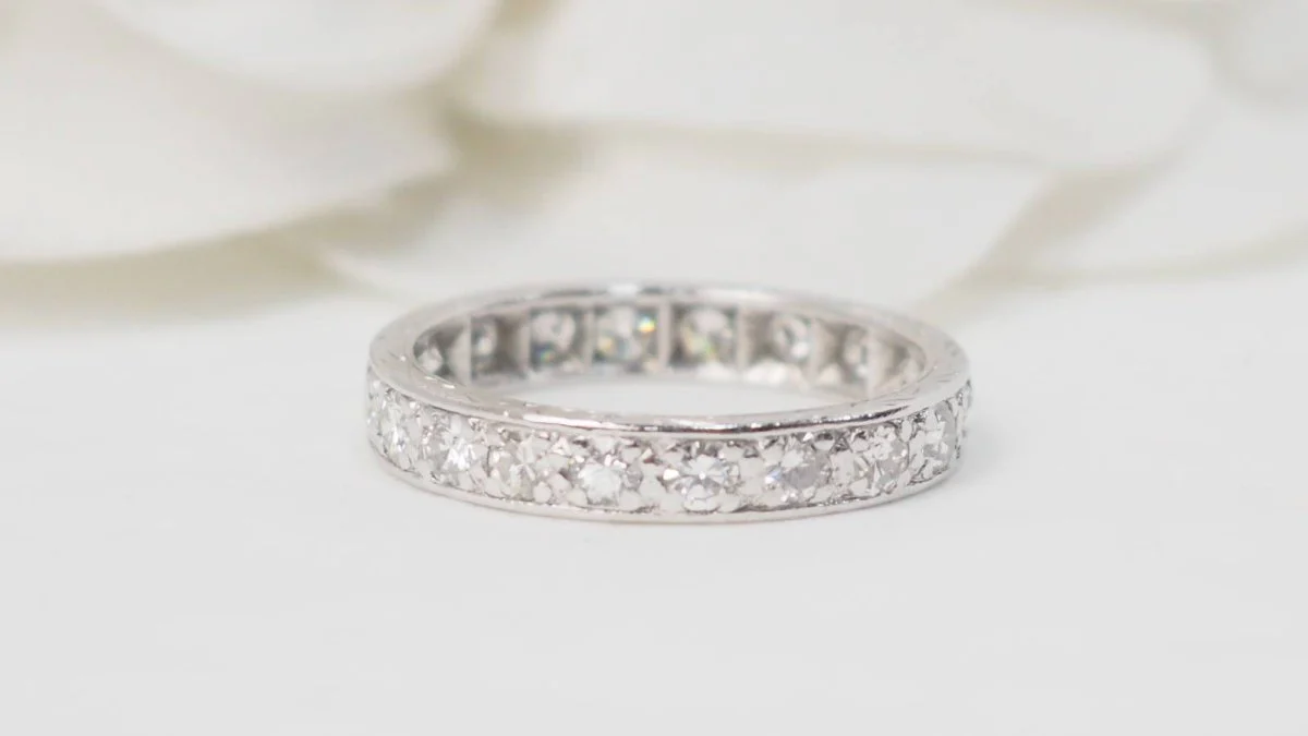 Alliance américaine en or blanc et diamants 0,90ct - Image 3