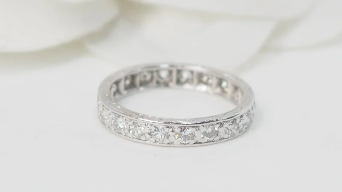 Alliance américaine en or blanc et diamants 0,90ct - Image 6