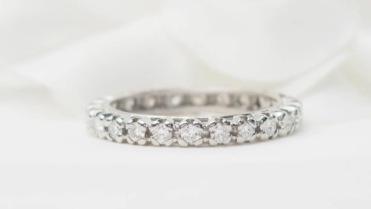 Alliance américaine en or blanc et diamants 1,20ct - Image 3