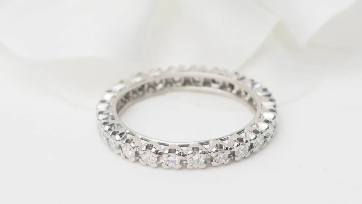 Alliance américaine en or blanc et diamants 1,20ct - Image 4