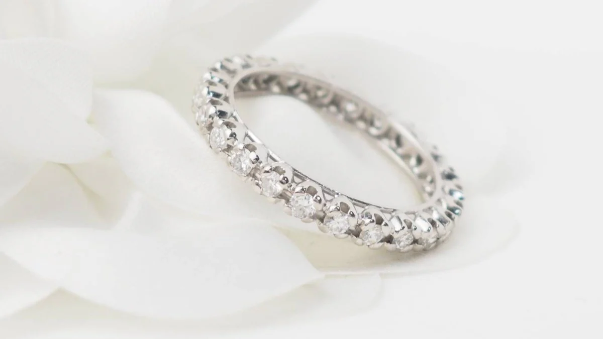Alliance américaine en or blanc et diamants 1,20ct - Image 6