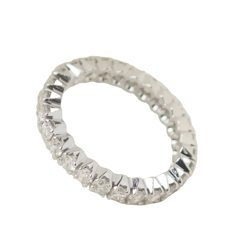 Bague Alliance en or blanc et diamants - Image 2