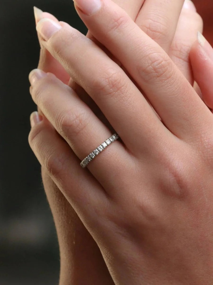 Alliance américaine or blanc diamants 1,35 ct - Image 2