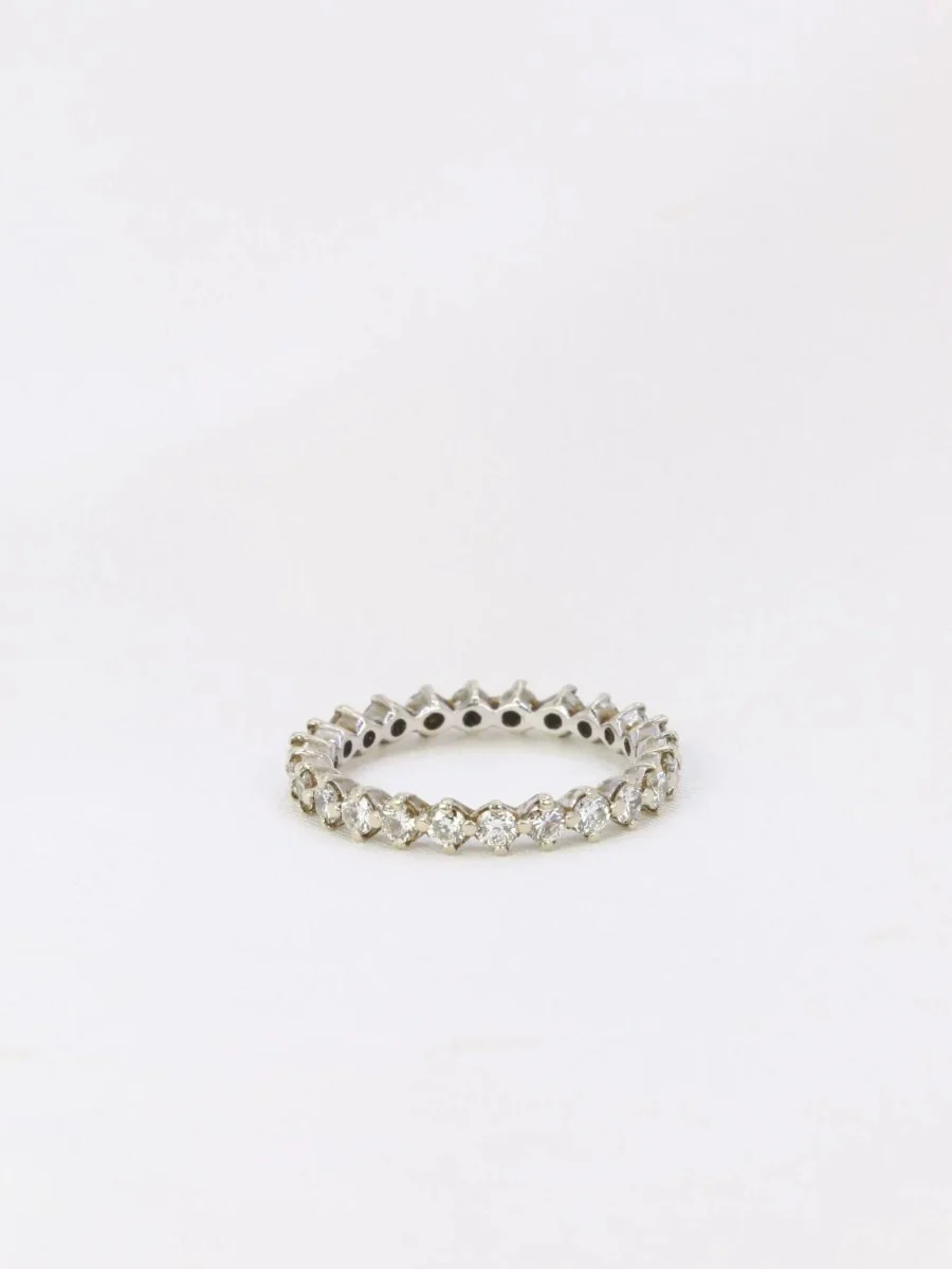 Alliance américaine en or blanc et diamants 1 ct