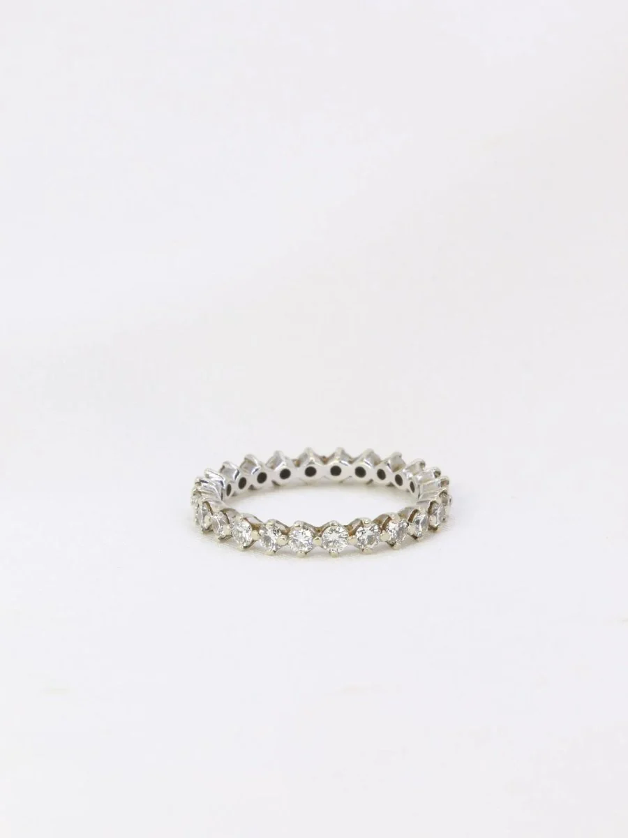 Alliance américaine en or blanc et diamants 1 ct - Image 4