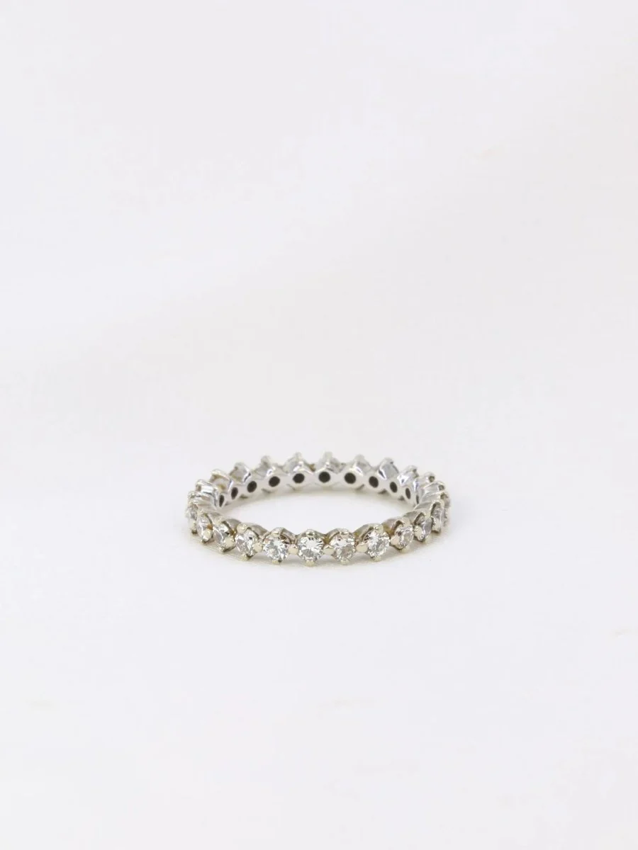 Alliance américaine en or blanc et diamants 1 ct - Image 5