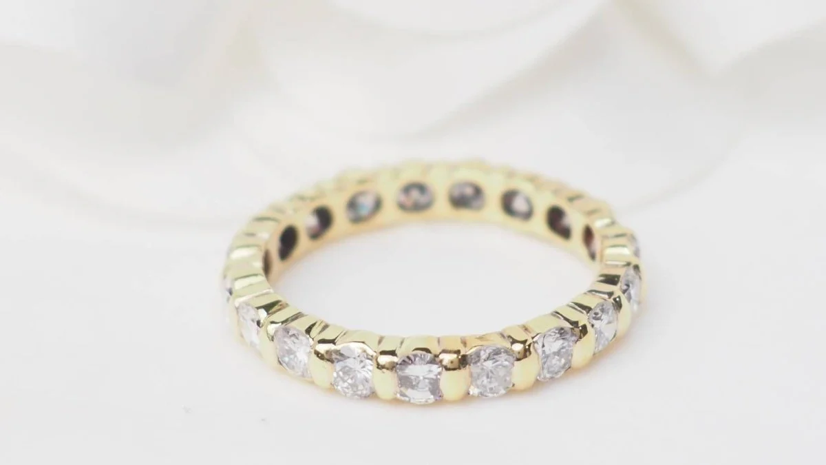 Alliance américaine en or jaune et diamants 1.33ct - Image 5