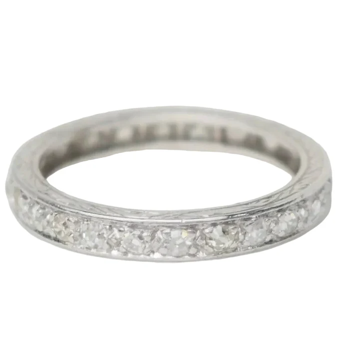 Bague Alliance en platine et diamants - Image 2