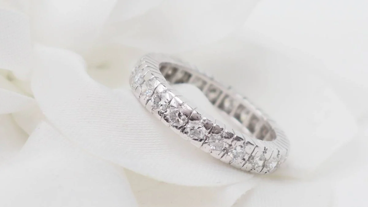 Alliance américaine en platine et diamants 0.92ct - Image 5